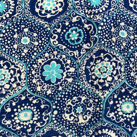 Trina Turk reversible floral geo print queen full quilt - Picture 2 of 9